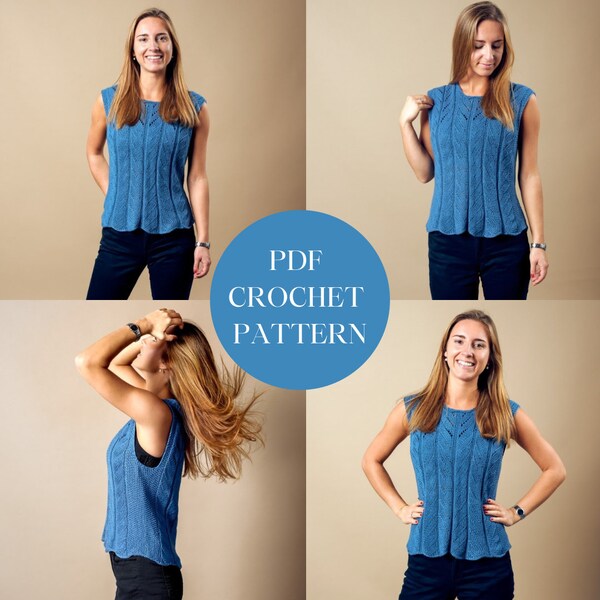 Crochet Blouse Vest PDF Pattern- Instant Download for handmade Elegance
