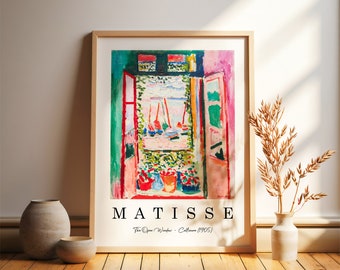 Henri Matisse Open Window Print, Fauvist Colorful Wall Art, Exhibition Poster, Eclectic Maximalist Living Room Decor