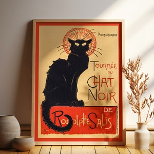 Le Chat Noir Poster by Théophile Alexandre Steinlen, Iconic Black Cat Poster, Vintage, France Wall Art, Printable, Tournée du Le Chat Noir