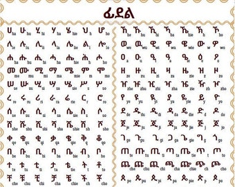 Amharic Alphabet Poster Digital Download With Practice Material | for ...