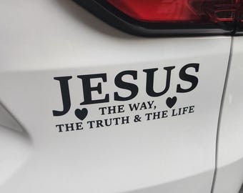 Jesús - El Camino, la Verdad y la Vida - Calcomanía Cristiana para Auto