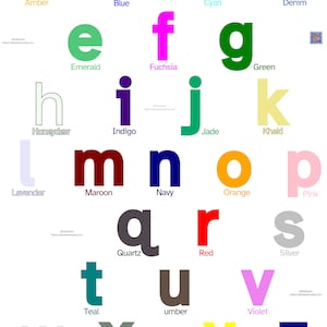 Instant Download Printable Alphabet Chart With Matching Colors ...