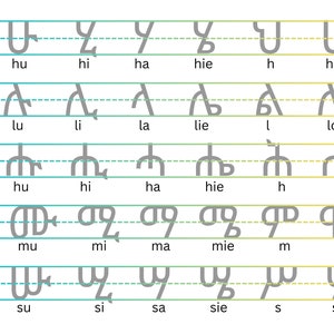 Herbruikbare, droog uitwisbare overtrekkaarten met Amhaars alfabet | 238 letters inbegrepen | Amhaars leren lezen en schrijven | Alle niveaus | Meester in schrijven