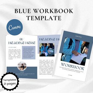 Fully Editable Blue Canva Workbook - E-book Template for Coaches & Course Creators | Perfect for Lead Magnets and Branding