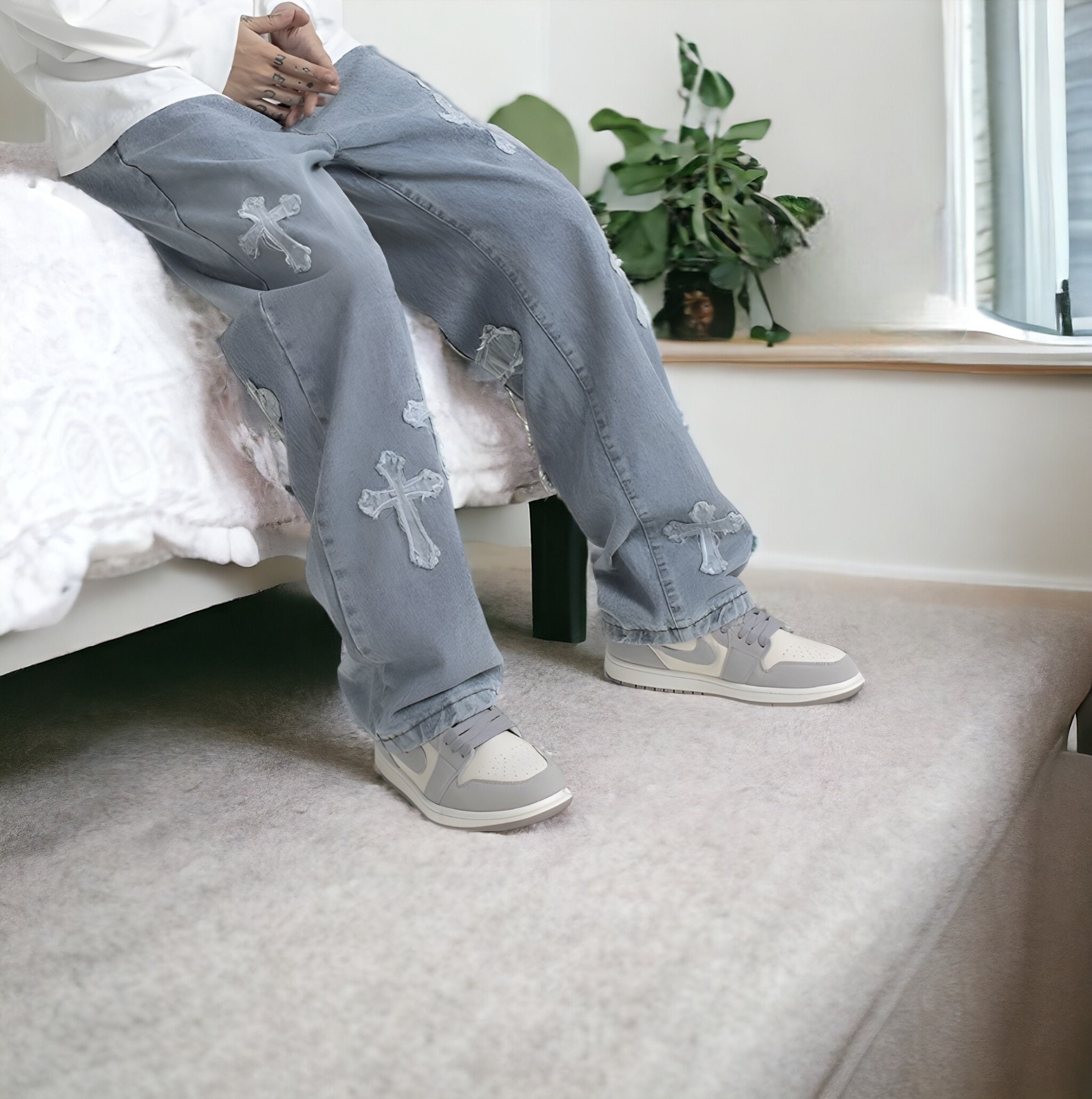Baggy grey jeans shop