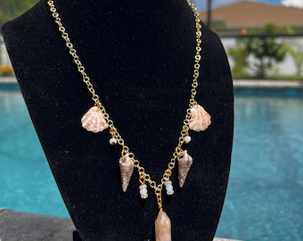 Agate Crystal Sea Shell Neckless