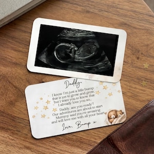 Daddy To Be Ultrasound Wallet Card Gift, Pregnancy Reveal For Dad, Baby Scan Photo Keepsake, Gift For Expecting Dad