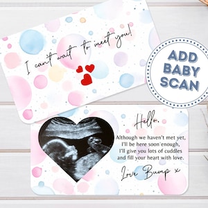 Carte portefeuille pour bébé, souvenir de grossesse, message personnalisé au dos, cadeau nouveau papa, cadeau nouvelle maman, cadeaux tante