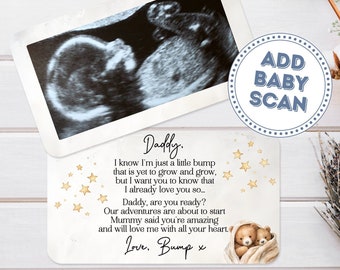 Daddy To Be Gift, Baby Scan Wallet Card, Pregnancy Scan Keepsake, To Daddy Love Bump