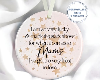 Mother's Day Gift, Thank The Stars Above, Personalised Mother's Day Ceramic Ornament, Gift for Mom