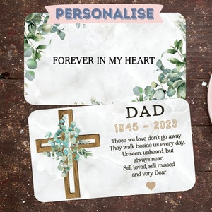 Carte de portefeuille commémorative, souvenir commémoratif d'un être cher, cadeau du souvenir, carte de portefeuille en métal personnalisée, ceux que nous aimons ne s'en vont pas