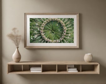 Flower Crop Circle Print, Modern Farmhouse Wall Art (Digital Download)