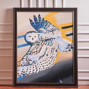 Snowy Owl Acrylic Painting on Stretched Canvas (24x30)