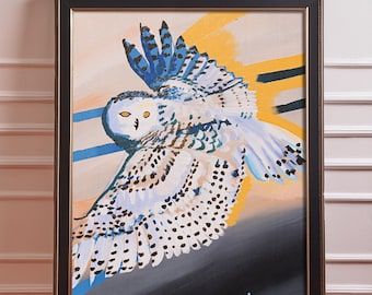 Snowy Owl Acrylic Painting on Stretched Canvas (24x30)