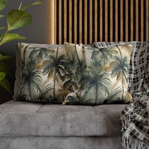 Palm Tree Pillow Tropical Decorative Pillow Beach House Decor Washable Pillow Case Palm Trees Beach House Decor & Decorative Cushion Cover