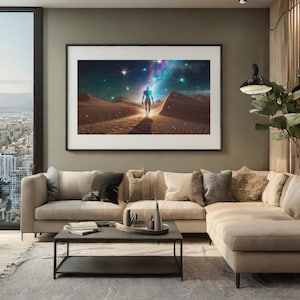 Descarga digital Desert Landscape Wall Art - Dunas de arena astrales - Arte surrealista - Paisaje astral
