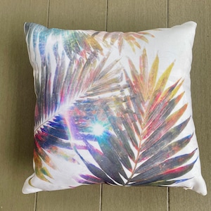 Palm Tree Pillow Case Modern Tropical Palm Leaf Pillow Cover Square Cushion Case Contemporary Art Pillow, Palm Decor Washable Cushion Cover