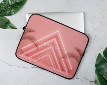 Pink Modern Art Laptop Sleeve: Neoprene Computer Case
