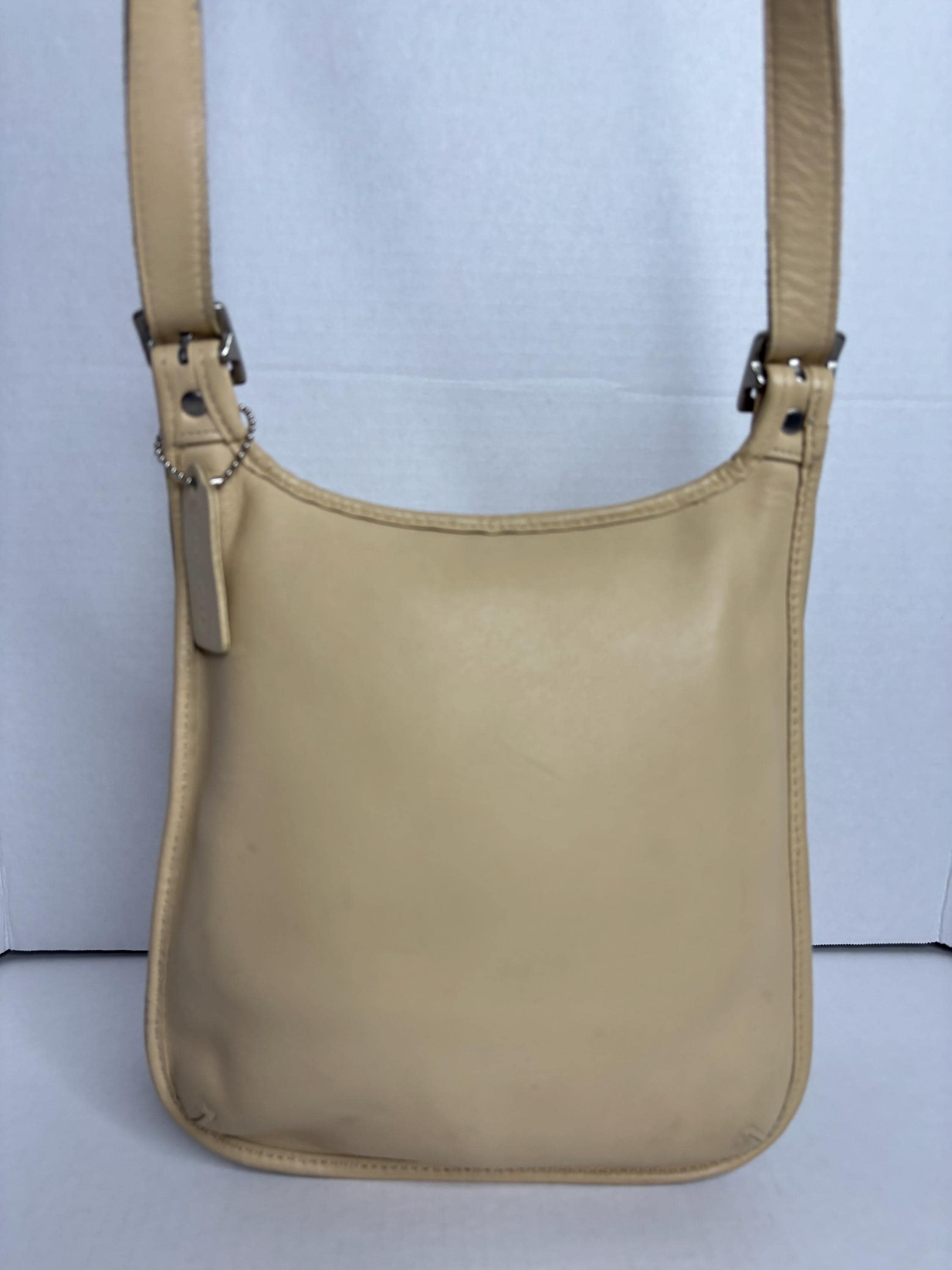 Vintage Coach Beige- Cream Soft Leather Cross Body- Shoulder Bag