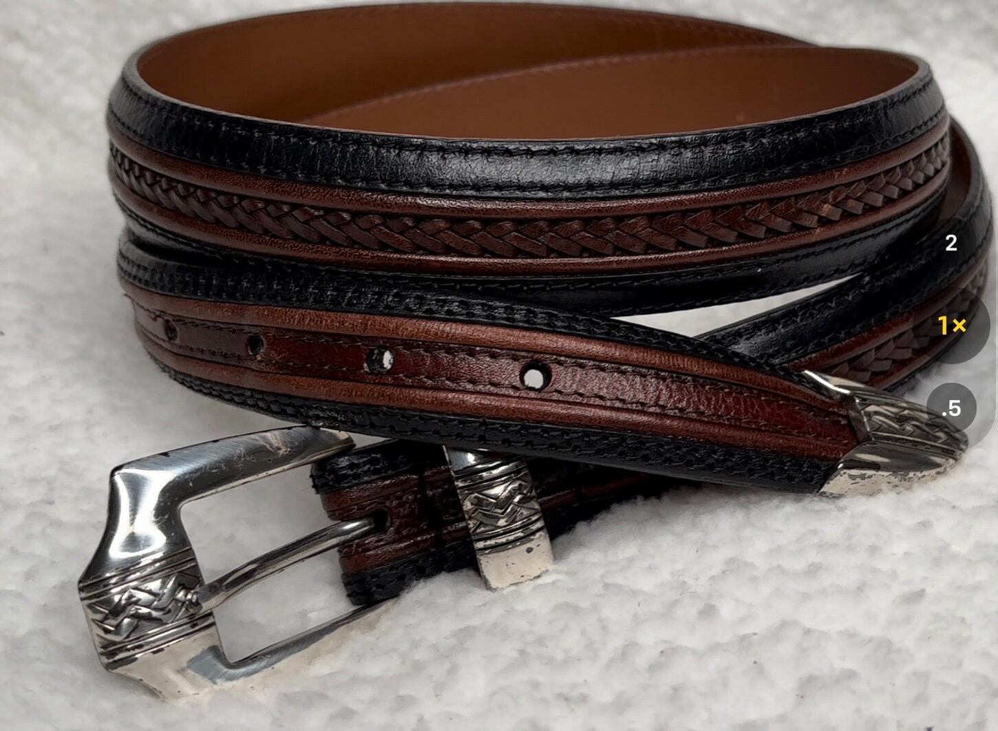 Brighton Pinon Hills Mens Inlay Wovan Belt: Black-brown - Etsy display picture 1