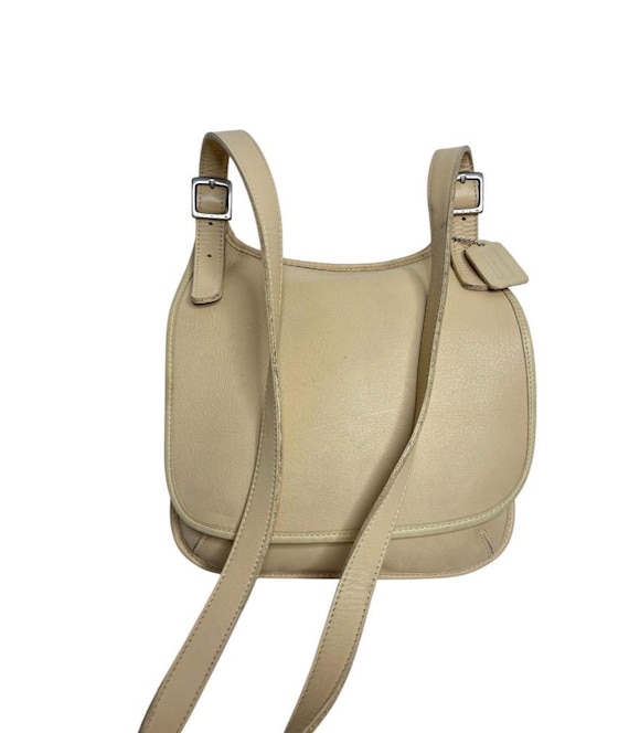 Vintage Coach Beige- Cream Soft Leather Cross Body- Shoulder Bag
