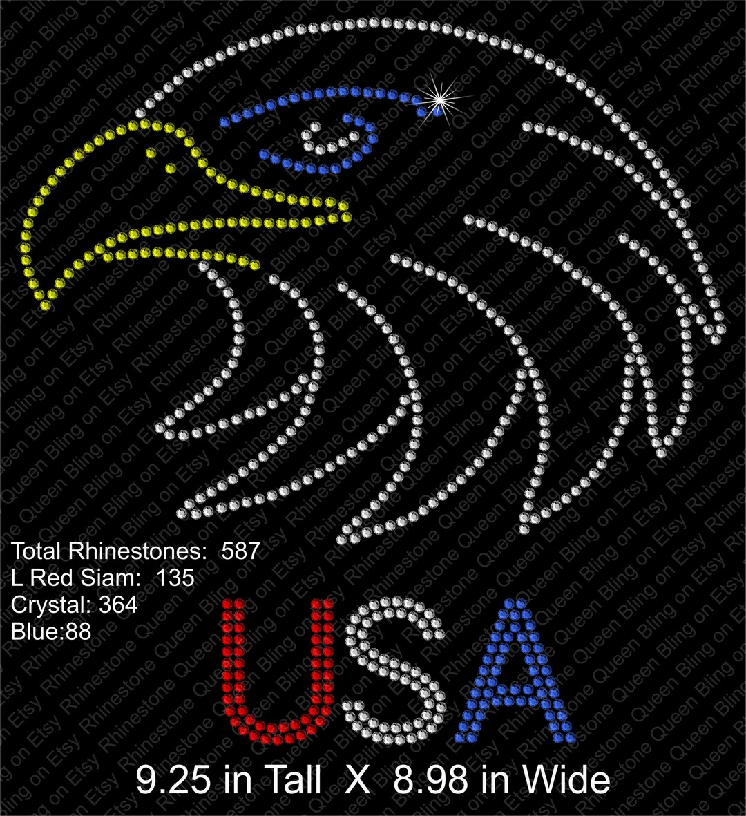 USA SVG, Eagle SVG, Rhinestone Template, United States of America ...