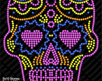 Sugar Skull Rhinestone Template, Rhinestone SVG, Sugar Skull Template, Cricut, Silhoutte, Leonardo, Día de los Muertos, Day of the Dead