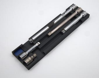 Magnetic 3/8" Socket Extension Organizer - 3D Printed Tool Storage Rack for 3/8" Extensions