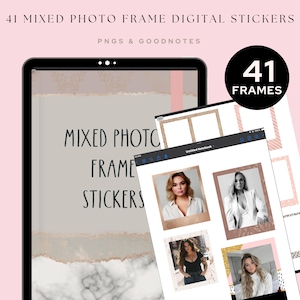 Mixed Photo Frame Digital Stickers: Planner Scrapbook Embellishments (Digital Download)