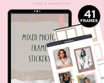 Mixed Photo Frame Digital Stickers: Planner Scrapbook Embellishments (Digital Download)