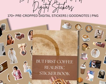 Coffee Digital Stickers: 170+ PNGs for Goodnotes, Planners (Digital Download)
