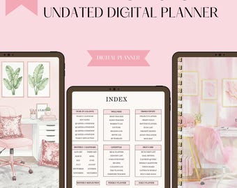 Chic Life Digital Planner / Organizzatore di vita tutto in uno, non datato / Oltre 60 pagine con collegamenti ipertestuali
