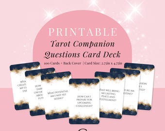 Tarot Companion Questions Deck – Printable Self-Discovery & Personal Growth Cards