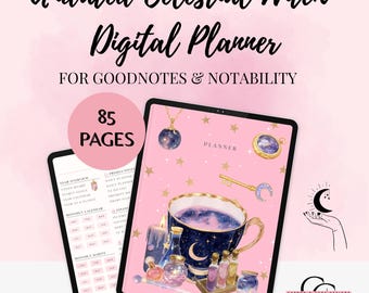 Celestial Witch Digitaler Planer – Mystischer Life Organizer, verknüpft und undatiert