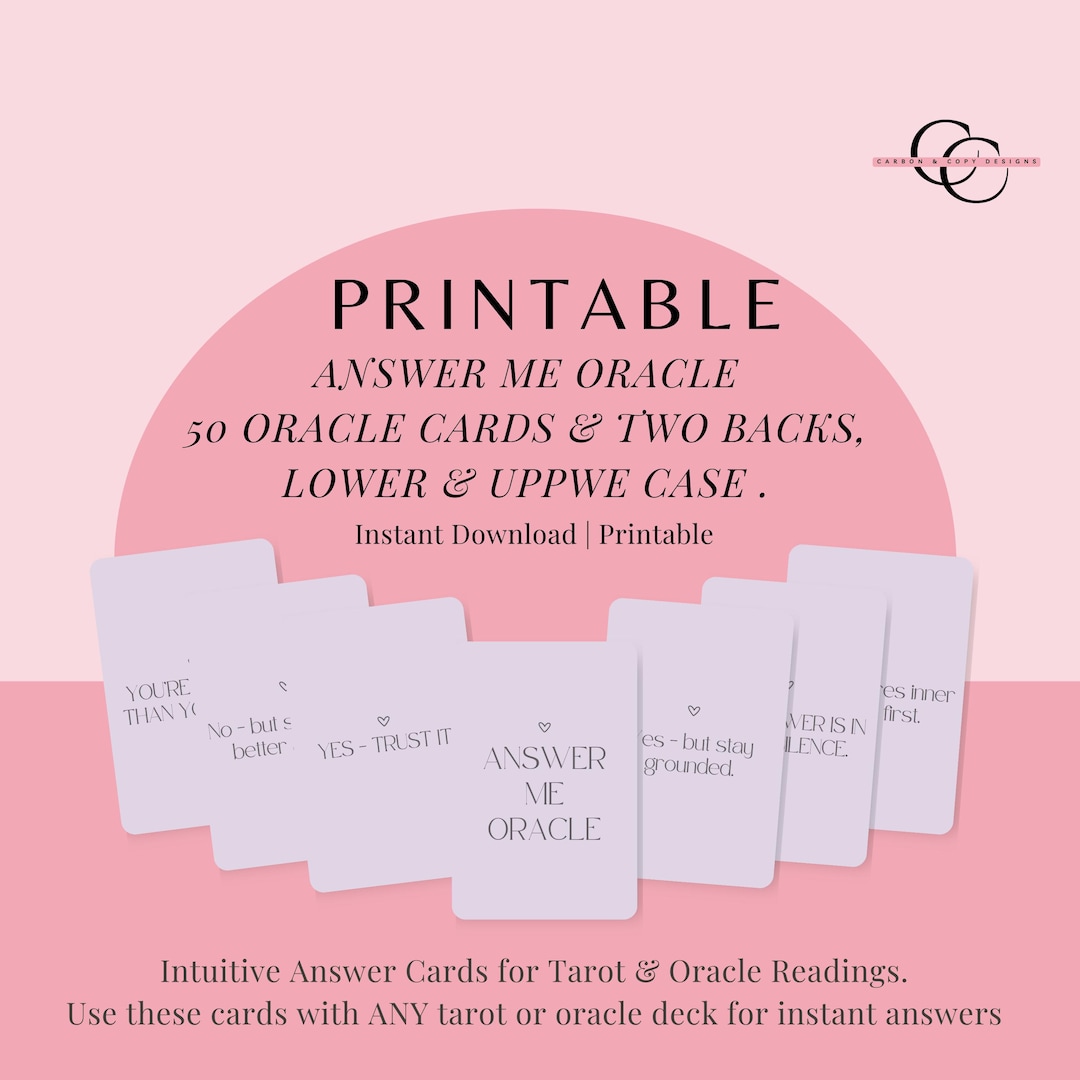 Printable Answer Me Oracle Cards – Intuitive Deck for Tarot & Oracle ...