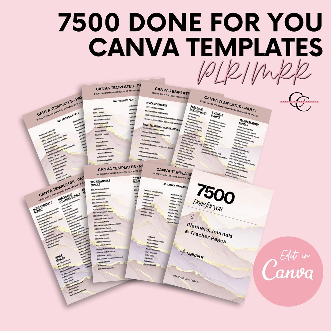 7500+ Canva Templates Bundle | Huge DFY Editable Designs With PLR & MRR ...