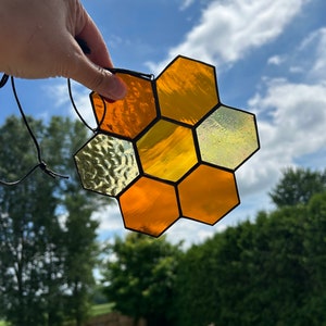 Wabe Bienenhonig Bienenstand Glasmalerei Dekor