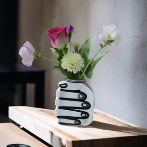 Handcrafted Ceramic Hand Vase | Unique Quirky Modern Decor | Minimalist Interior Gift