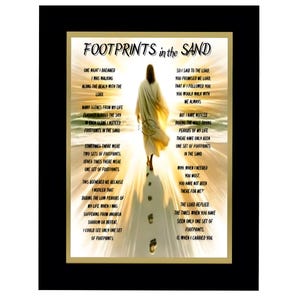 Jesus Footprints in Sand Art Print: Christian Beach Scene (Digital Download)