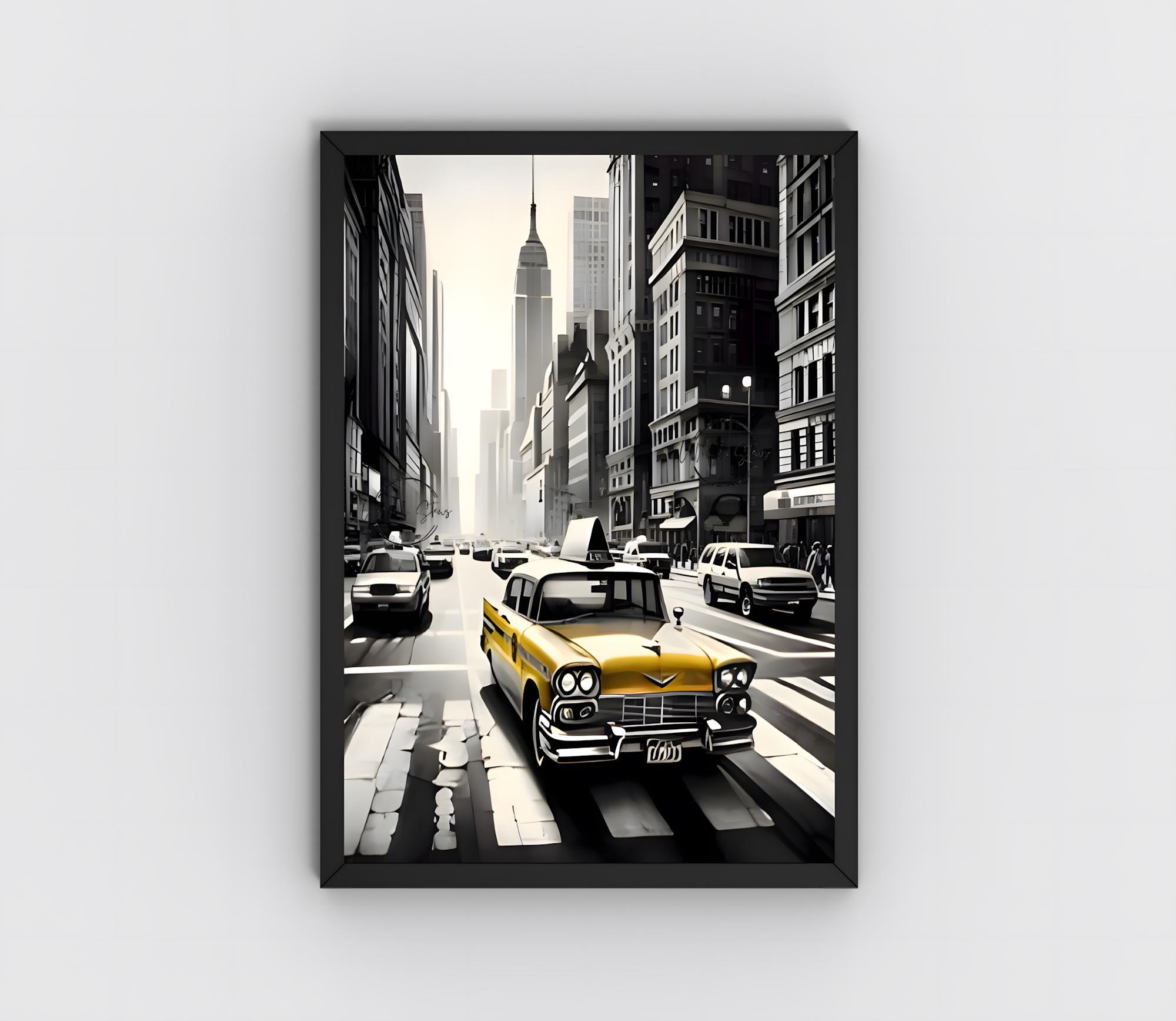 Lindo ニューヨークタクシー壁掛けアート New york taxi art - Etsy 日本