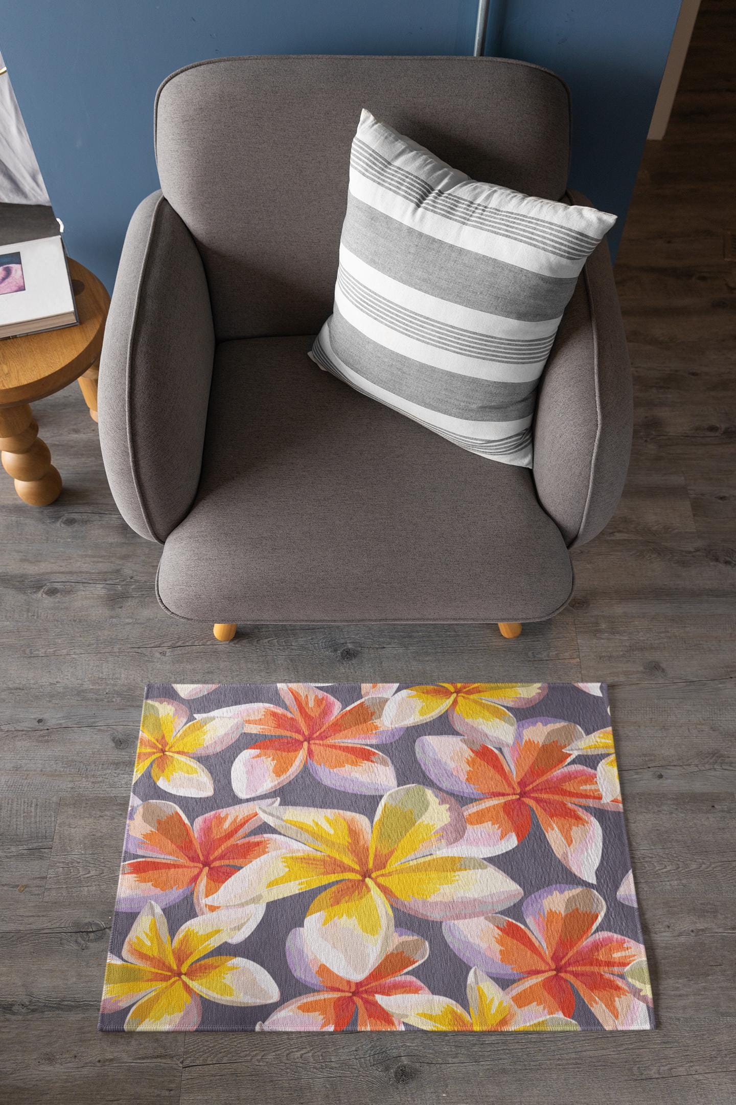 Hibiscus Rug Floral Outdoor Rug, Tropical Hibiscus Pattern - Etsy