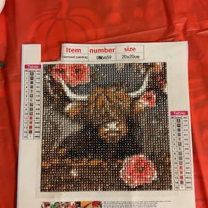 finished  small highland cow   diamond painting