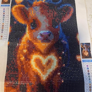 finished heart cow diamond Painting
