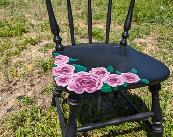 Antique Decopage rose chair