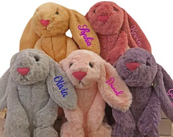 Personalized Plush Bunny Rabbit, Christmas Stuffed Bunny Doll for Kids, Custom Kids Easter Plush Bunny, Stuffed Animal for Baby Shower Gifts