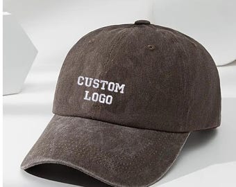 Czapka z haftowanym logo, spersonalizowana czapka z monogramem z tekstem baseballowym, czapka Snapback pasująca do stylu vintage dla taty, wyjątkowe prezenty dla taty
