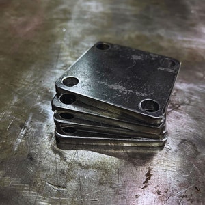 3x3 Base Plate 3/8&quot; holes A36 Carbon Steel Curved Edge 1/4&quot; thick