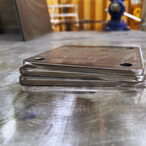 8x8 Base Plate 3/4&quot; holes A36 Carbon Steel Curved Edge 1/4&quot; thick