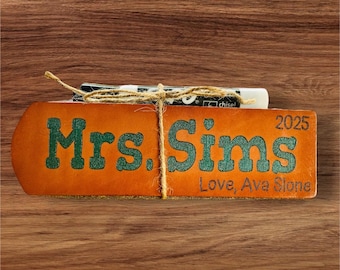 Handmade Leather Whiteboard Eraser - Personalized Teacher Gift