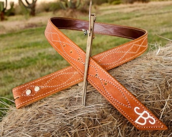 Custom Rough Out Boot Stitched Belt